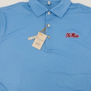 Powder Blue Peter Millar Ole Miss "Shake Things Up" Polo - Large - NWT & Sealed
